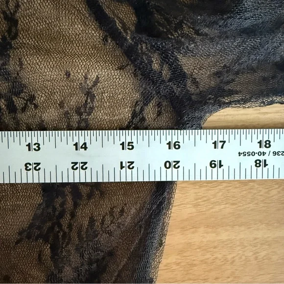 Black Sheer Lace Long Sleeve Top - Picture 3 of 3